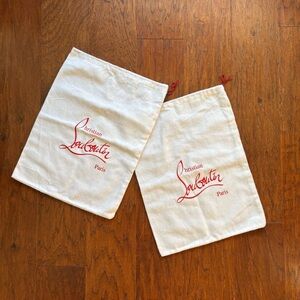 Christian Louboutin Dust Bag | Red Logo Drawstring Shoe Storage Bag
